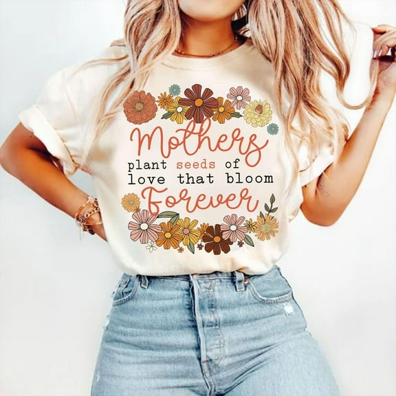 Retro Floral Mama Quote T-Shirt, She Is Mom Tee, Floral Mom Shirt, Mother's Day Mom Shirt