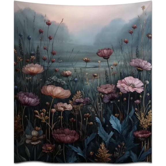 Retro Floral Meadow Wall Tapestry Vintage Botanical Aesthetic Flower Wall Hanging for Bedroom Living Room Office 40 x 30 Inches