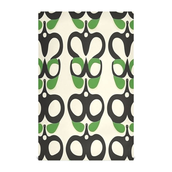 Retro Floral Pattern Decorative Waffle Towel Kitchen Dishcloth 28x18in Multi-Use Tea Towel