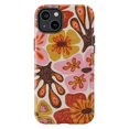 thumbnail image 1 of Retro Floral Phone Case, Boho Hand Drawn Abstract Flower Pattern Pink Mustard Cover for iPhone 17 16 15 14 13 12 11 Plus Pro Max Mini, 1 of 6
