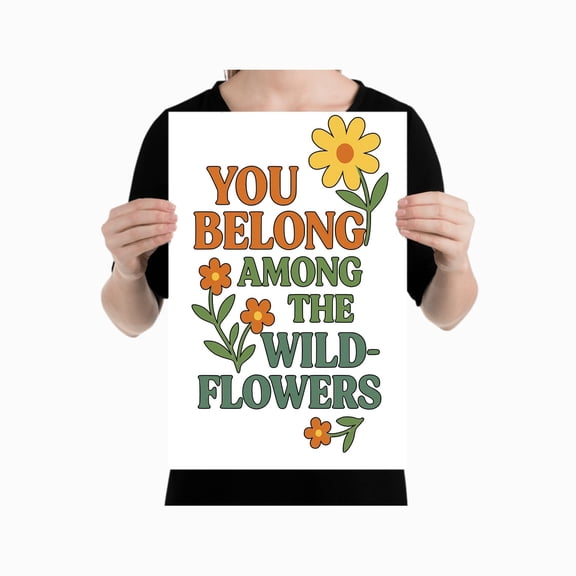 Retro Floral Poster, Nature Inspired Art for Boho Lovers, Wall Decor Print