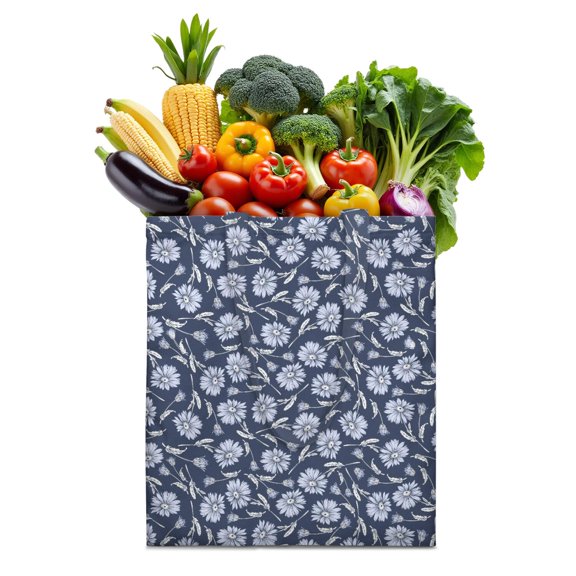 Retro Floral Print Foldable Shopping Bag - Washable & Durable Grocery Tote