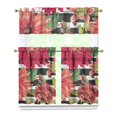 thumbnail image 1 of Retro Floral Print Kitchen Curtains Set with Valance and Tier Panels, 1 of 5