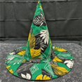 thumbnail image 1 of Retro Floral Print Quilted Witch Hat, Wide Brim Pointed Wizard Hat, Cottagecore Boho Costume Accessory for Women, Party Photography Dress Up Hat, 1 of 2