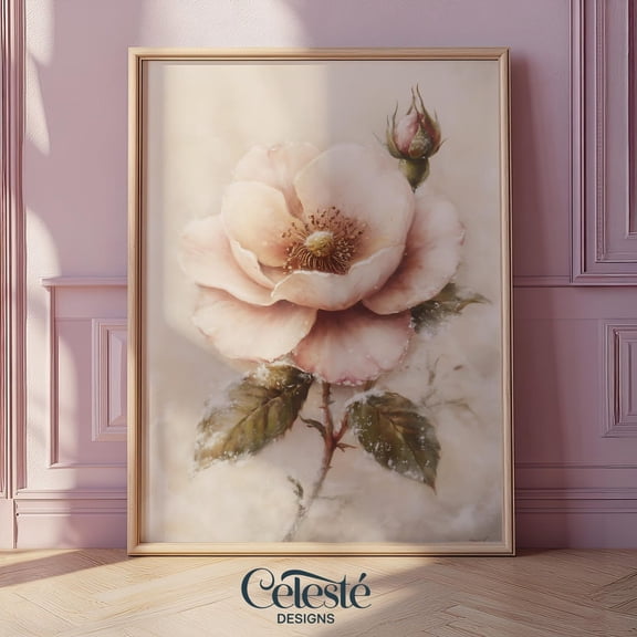 Retro Floral Raven Art Print, Gothic Crow Print Home Decor #4888, 24x36 UNFRAMED