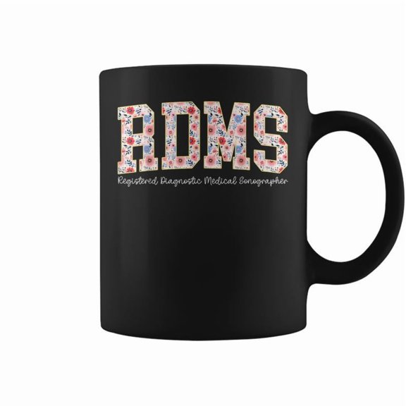 Retro Floral Rdms Registered Diagnostic Medical Sonographer Coffee Mugs