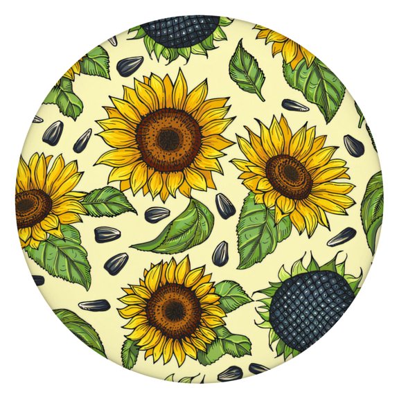 Retro Floral Round Elastic Tablecloth Waterproof Spill-Proof Fitted Dining Cover