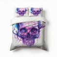 thumbnail image 1 of Retro Floral Skull Watercolor Bedding Set 3 Pcs Soft Microfiber Quilt Cover For Bedroom Decor, Comforter Cover With 2 Pillowcase, 1 of 5
