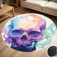 thumbnail image 1 of Retro Floral Skull Watercolor Round Carpet Living Room Bedroom Home Decoration Coffee Table Mat Lounge Rug Chair Mats, 1 of 5