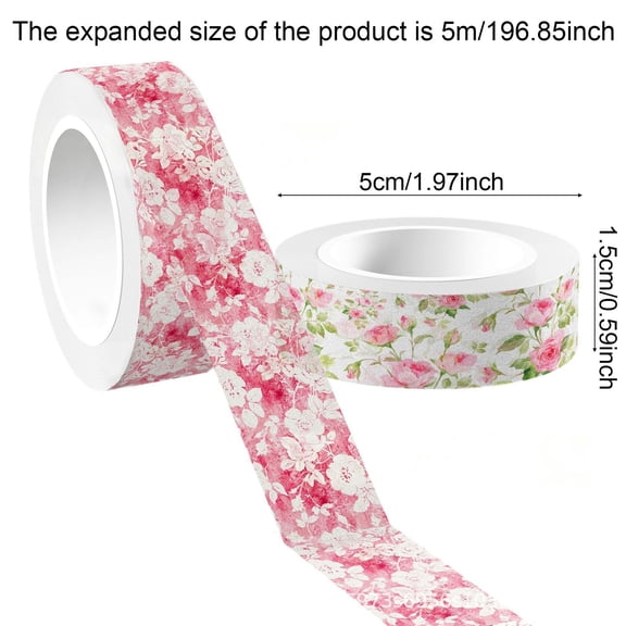 Retro Floral Washi Tape Set for Bullet Journaling, 12 Rolls Decorative Paper Masking Tape for Scrapbooking, Self Adhesive Craft Tape for Card Making and Gift Wrap