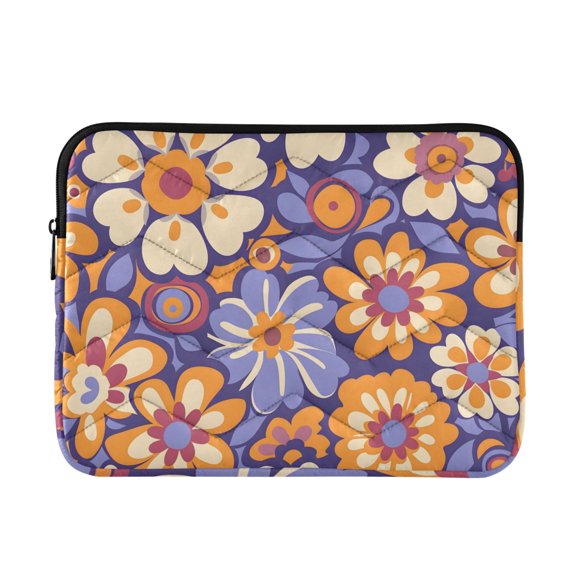 Retro Florals Digtal Pattern Colorful Quilted Laptop Protective Cases Computer Sleeves Tablet Bags Briefcases M