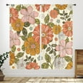 thumbnail image 1 of Retro Flower 70s Curtains, Colorful Boho Orange Flower Groovy Funky Daisy Floral Bedroom Window Curtain Treatments,Vintage Mid Century Kitchen Bathroom Living Room 26"W x 45"L (Pack of 2), 1 of 6