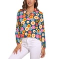 thumbnail image 1 of Retro Flower Blouse Ditsy Floral Print Vintage Pattern Blouses Women Long Sleeve Casual Shirts Autumn Oversized Clothes, 1 of 7