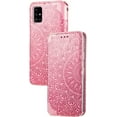 thumbnail image 1 of Retro Flower Comfortable PU Flip Phone case with Wallet Card Holder for Samsung Galaxy S21 S20 Ultra Plus FE Note 20 10 Ultra Pro Protective Cover Exquisite Shockproof Bumper(Pink,S21 Ultra), 1 of 7