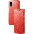 thumbnail image 1 of Retro Flower Comfortable PU Flip Phone case with Wallet Card Holder for Samsung Galaxy S21 S20 Ultra Plus FE Note 20 10 Ultra Pro Protective Cover Exquisite Shockproof Bumper(Red,S21 Plus), 1 of 8