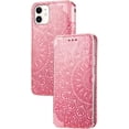 thumbnail image 1 of Retro Flower Comfortable PU Flip Phone case with Wallet Card Holder for iPhone 14 13 12 11 8 7 6 S X XS XR Plus Pro Max Mini Protective Cover Exquisite Shockproof Bumper(Pink,for X/XS), 1 of 8