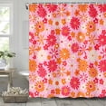 thumbnail image 1 of Retro Flower Hot Pink Shower Curtain Cute Vintage 72s Groovy Floral Bathroom Accessories, Boho Hippie Funky Chic Bathtub Curtain with Colorful Flowers Modern Artistic Fabric Bathroom Decor Set 72X72IN, 1 of 5