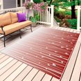 thumbnail image 1 of Retro Flower Outdoor Rug for Patio/Deck/Porch, Non-Slip Large Area Rug 6 x 9 Ft, Geometric Stripes Gradient Tree Leaf Indoor Outdoor Rugs Washable Area Rugs, Reversible Camping Rug Carpet Runner, 1 of 8