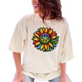 thumbnail image 1 of Retro Flower Peace Symbol T-Shirt, Vintage Hippie Graphic Tee, Colorful Boho Sunflower Shirt, Groovy 60s 70s Style Apparel, Ivory Comfort Colors T-Shirt, Medium, 1 of 1