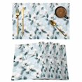 thumbnail image 1 of Retro Flower Placemats Set of 12 Garden Floral Seasonal Botanical Blooms Place Mats Indoor Wipeable Table Mats Washable Cloth Dining Table Placemats for Kitchen Holiday Party Home Decor 13x19 Inch, 1 of 9