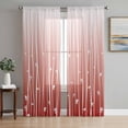 thumbnail image 1 of Retro Flower Sheer Curtains 96 Inch Length 2 Panels Set, Geometric Stripes Gradient Tree Leaf Voile Window Treatment Semi Sheer Long Curtains Drapes for Bedroom/Living Room/Kitchen 52"x96"x2, 1 of 7
