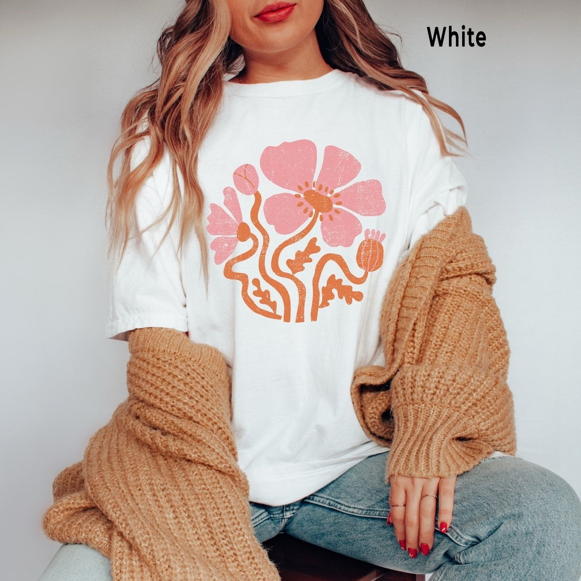 Retro Flower Shirt, Boho Wildflower Shirt, Vintage Shirt - Walmart.com