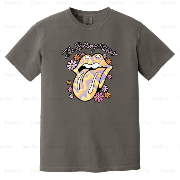 Retro Flower Tongue Womens Aesthetic Boho Graphic Nature Style Comfort Color T-Shirt V41421 Unisex, up to 4XL