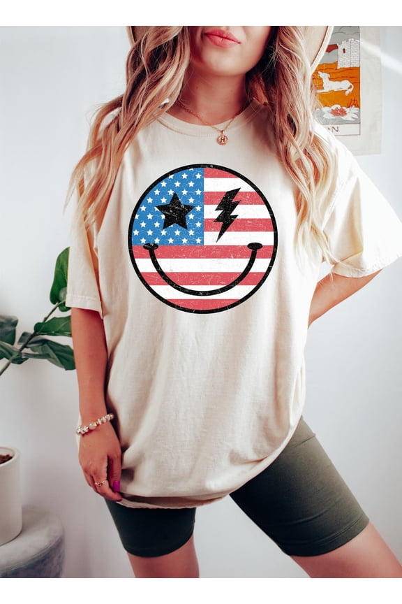 Retro Flower Usa Graphic Tee, 4Th Of July Graphic Tee, Floral American Graphic Tee, Retro Usa Shirt, Independence Day Tee, Big Usa Tshirt TSHIRT All Size S-5XL