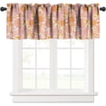 thumbnail image 1 of Retro Flower Valances Curtains Vintage 70''s and 60''s Style Pink Orange Floral Windows Short Curtain Valance for Kitchen Living Room Bathroom Bedroom Decor with Rod Pocket, One Panel 54X18 Inches, 1 of 6