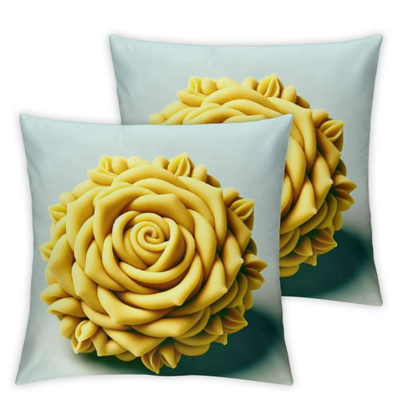 Retro Flower Yellow Rose Beautiful Plant Wood Grain Natural Nordic Style Linen Square Throw Waist Pillow Case Decorative Cushion Cover Pillowcase Sofa