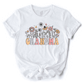 thumbnail image 1 of Retro Flowers Grandma T-Shirt, White Floral Tee Gift for Mothers Day, 1 of 7