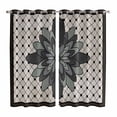 thumbnail image 1 of Retro Flowers Kitchen Curtains Window Panels, Boho Ethnic Retro Abstract Florals Grid Insulated Window Treatment Curtain, Grommet Curtains for Bedroom/Living Room/Bathroom, 2 Piece 52"Wx84"L, 1 of 8