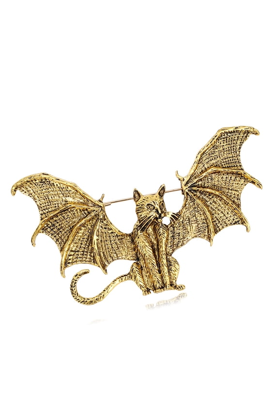 Retro Flying Bat Brooch Alloy Gothic Accessory For Clothing Bag Decoration