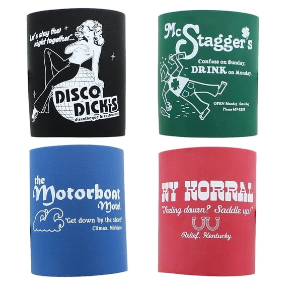 Retro Foam Can Koozies Set of 4