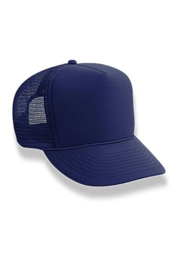 Retro Foam & Mesh Trucker Baseball Hat, Navy Blue