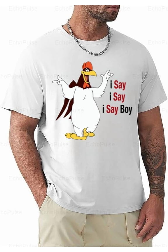 Retro Foghorn Leghorn I Say I Say Boy Funny Classic Cartoon Quote Unisex T-Shirt, for men & women, up to size 5XL
