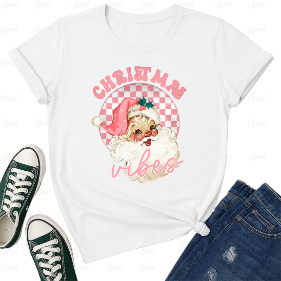 Retro Font Holiday Cheer Cozy Vibes Unisex T-Shirt up to size 5XL