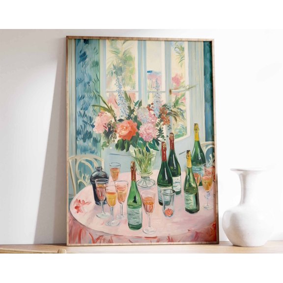 Retro Food Illustration Art Print Dinner Party Decor