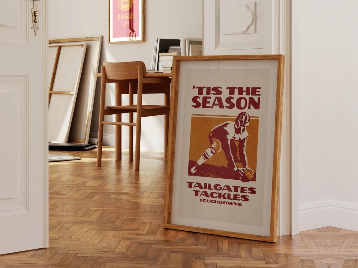 Retro Football Art Print Football Poster Kids Wall Art Football Home ...