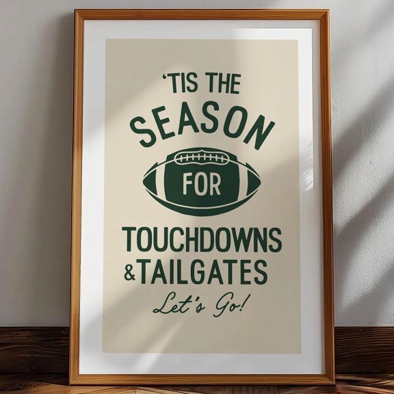 Retro Football Art Print: Touchdowns & Tailgates Sports Decor
