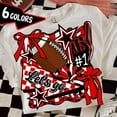 thumbnail image 1 of Retro Football Game Day T-Shirt, Touchdown Season T-Shirt, Preppy Fall Football T-Shirt, Football Mama T-Shirt, Coquette Football Bow T-Shirt, Tis The Season, 1 of 5
