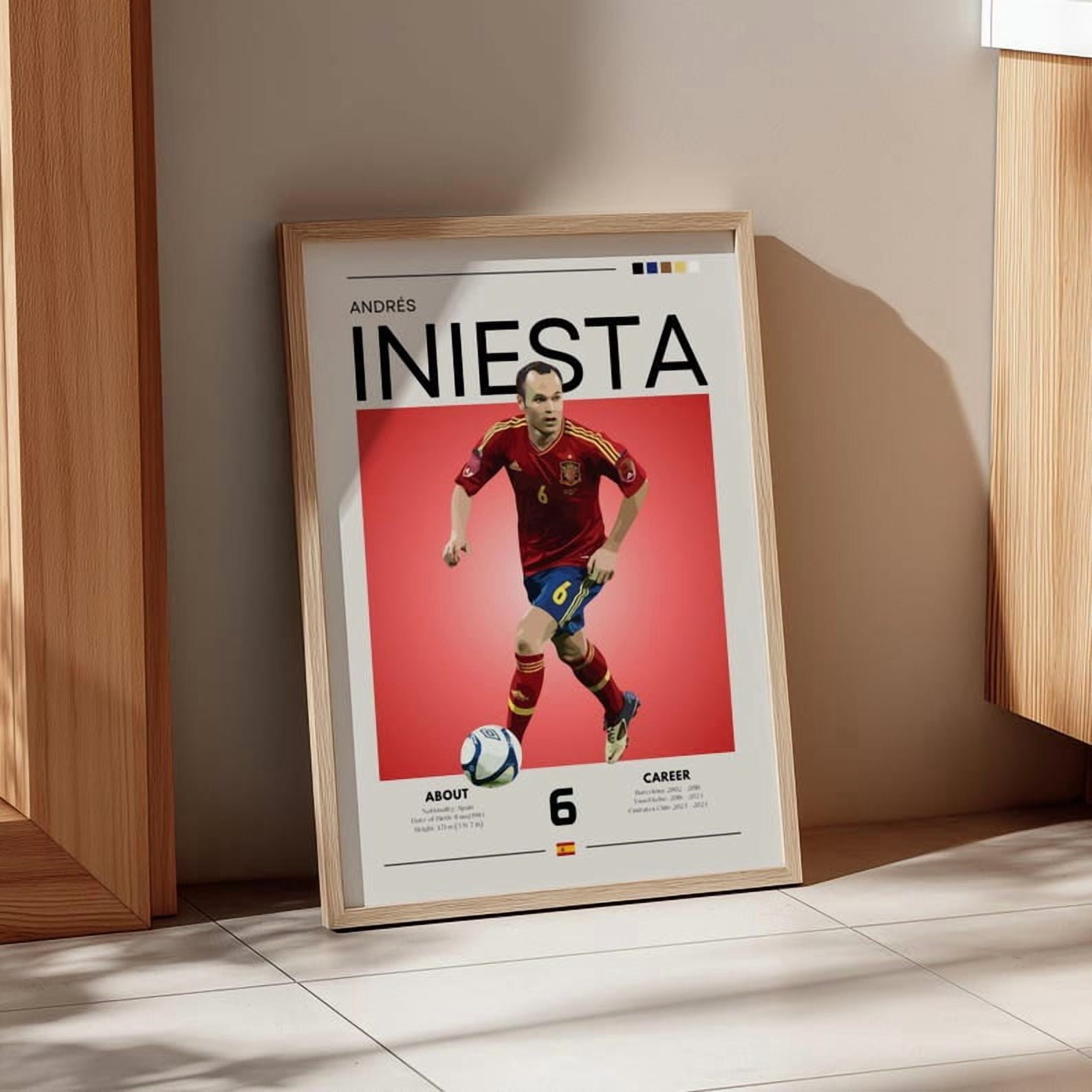 Retro Football Legend Wall Art Featuring Andres Iniesta Iconic ...