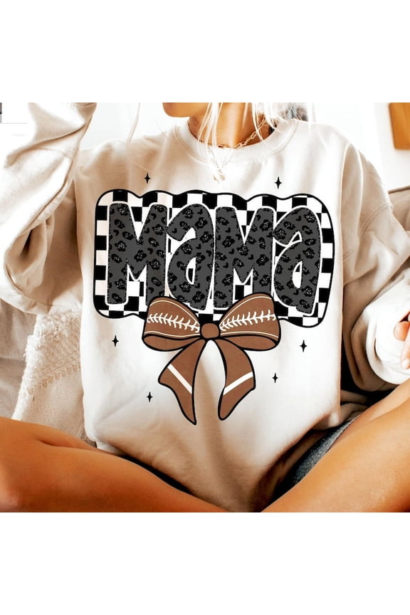 Retro Football Mama Sweatshirt, Game Day Football Mom Crewneck, Sublimation Style Sports Season Pullover