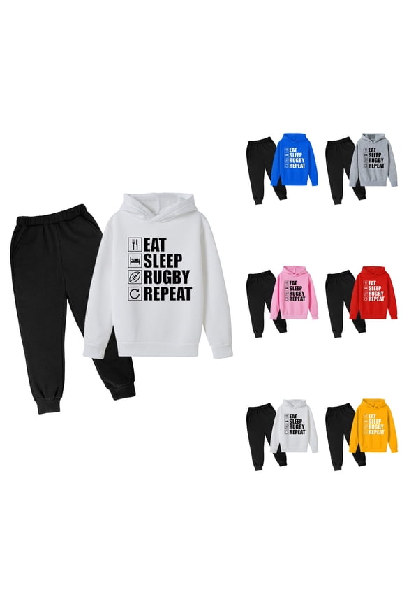 Retro Football Player #7 Sweatshirt & Joggers Set, Vintage Sports Gift for Kids Boys Girls, 2-Piece Hoodie and Sweatpants Tracksuit for Soccer Fans
