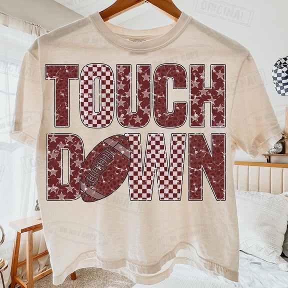 Retro Football Shirt Maroon & White Checkered Star Design