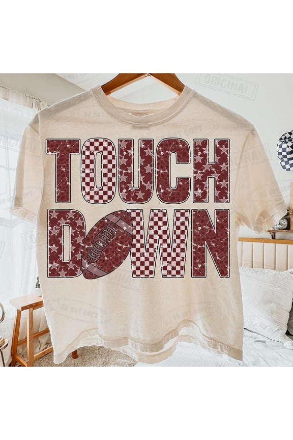 Retro Football Shirt Maroon & White Checkered Star Design