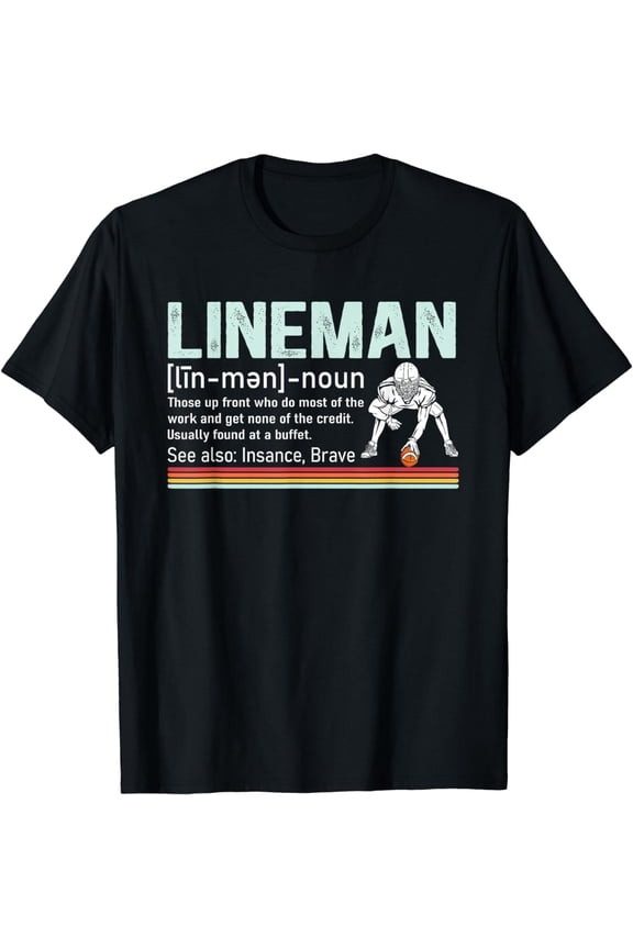 Retro Football lineman definition vintage Offensive Lineman T-Shirt