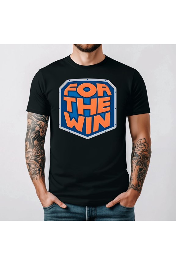 Retro For The Win Graphic T-Shirt - Funny Motivational Men's Short Sleeve Tee - Cute Sporty Gaming Apparel Black