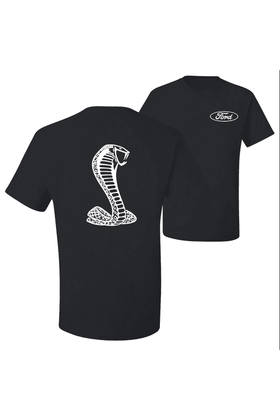 Retro Ford Shelby Cobra Emblem Vintage White Logo F&B Front & Back Cars T-Shirt