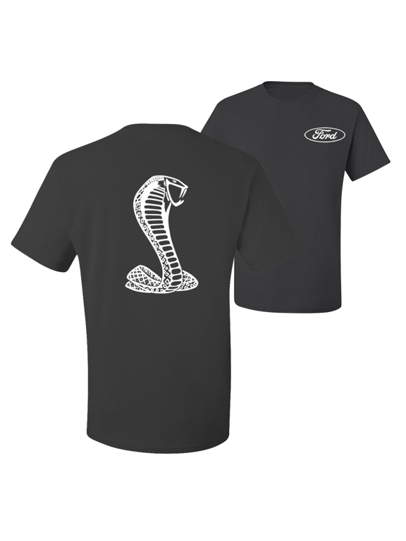 Retro Ford Shelby Cobra Emblem Vintage White Logo F&B Front & Back Cars T-Shirt